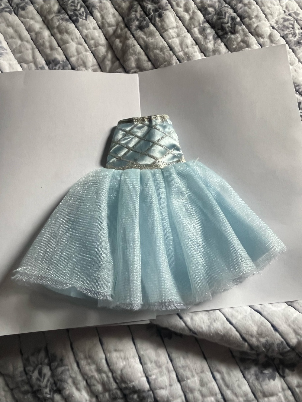 Light Blue Tulle Elf Party Dress with Silver Accents